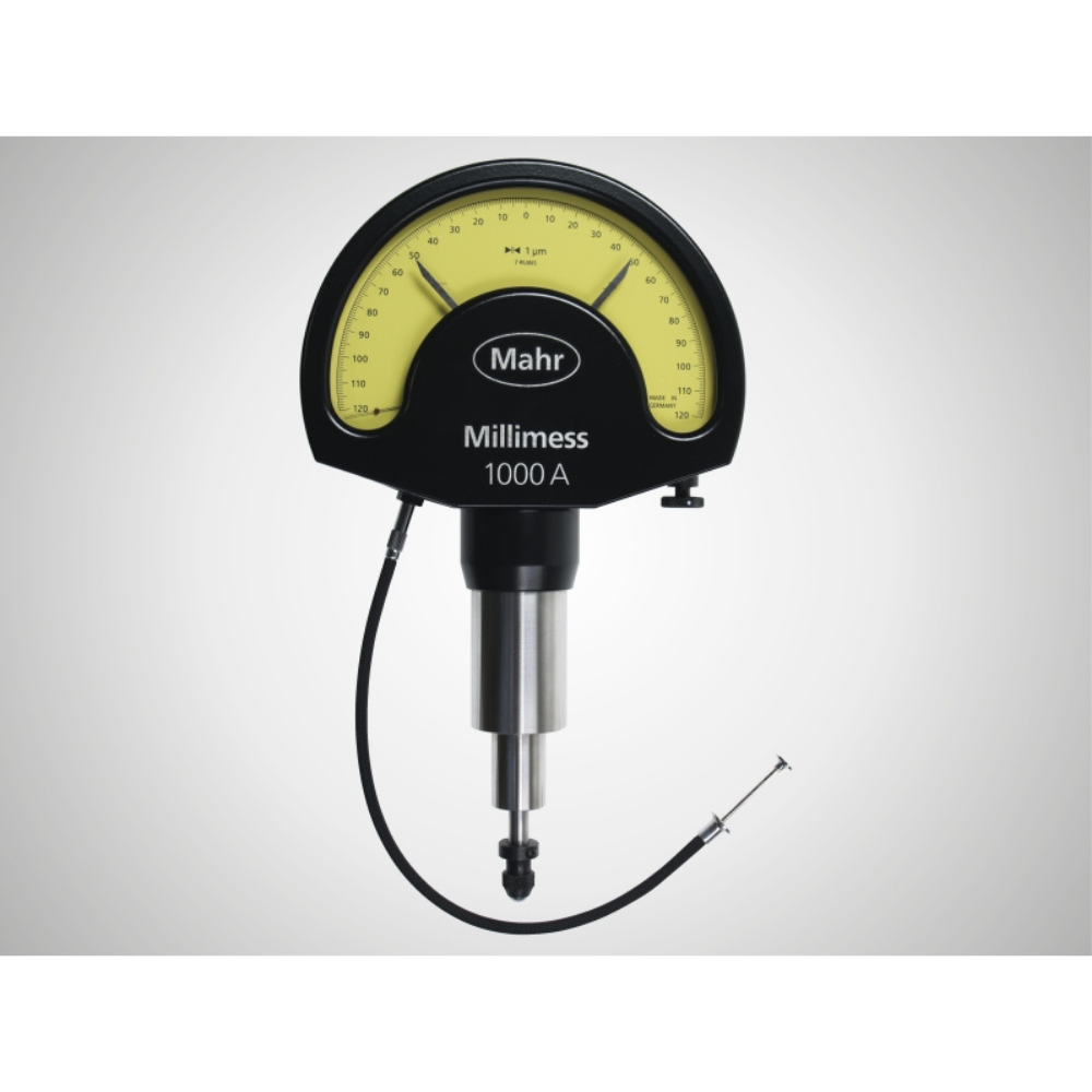 MAHR Millimess Mechanical dial comparator, large dial face, µm MAHR Millimess Mechanical dial comparator, large dial face, µm